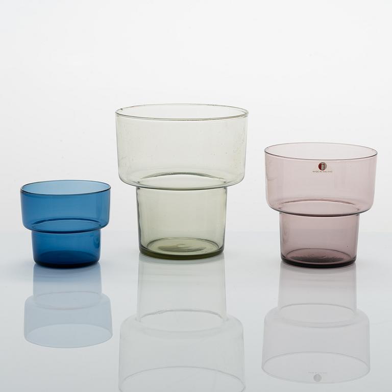 LISA JOHANSSON-PAPE, a set of seven 1960's vases for Iittala.