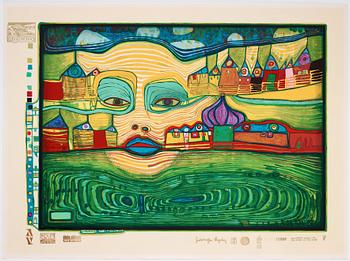 Friedensreich Hundertwasser, "Look at it on a rainy day (The Regentag portfolio)".