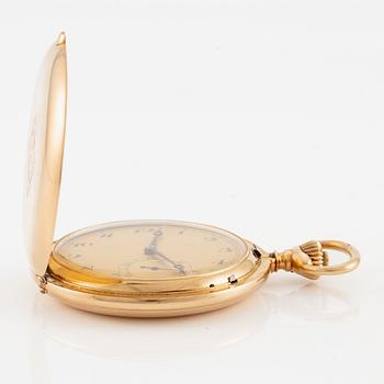 IWC, pocket watch, hunter, 14K gold, 52 mm.