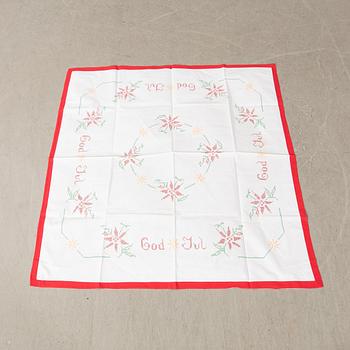 A collection of Christmas tablecloths 12 pcs first half/mid 20th century.