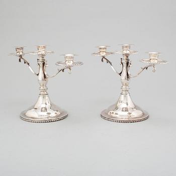 CANDELABRA, a pair, sterling silver, Mexico. Second half of the 20th century.