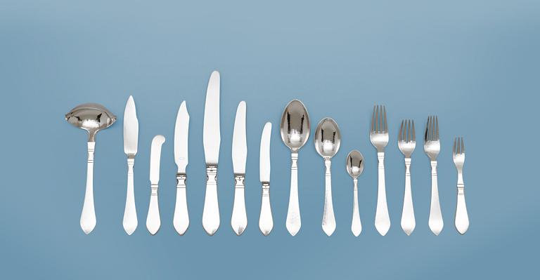 A Georg Jensen set of 141 pcs of 'Continental' flatware, Copenhagen 1933-44.