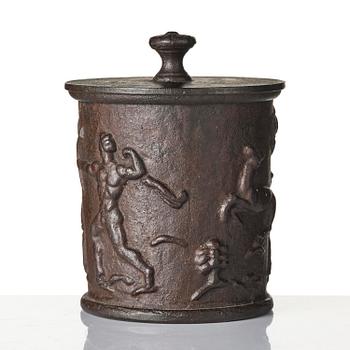Carl Elmberg, a ”Tobaksburk N:r 1” tobacco jar with lid, Näfveqvarns bruk.