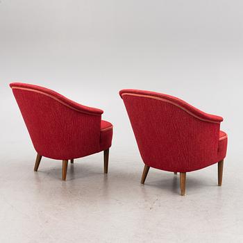 Carl Malmsten, armchairs, a pair, "Lillasyster", OH Sjögren, second half of the 20th century.