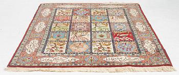 A figural Tabriz, c. 193 x 144 cm.