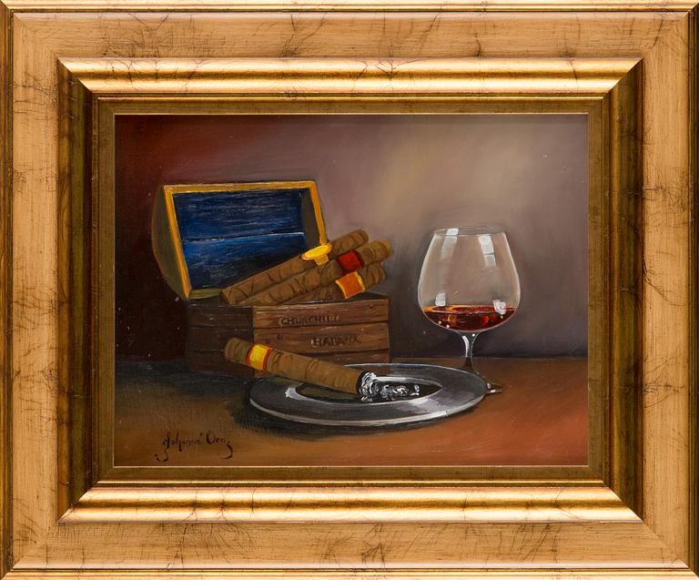 Johanna Oras, olja på duk, signerad.