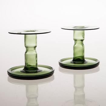 NANNY STILL, A pair of 'Neptuna' glass candlesticks, Riihimäen Lasi 1964-1965.