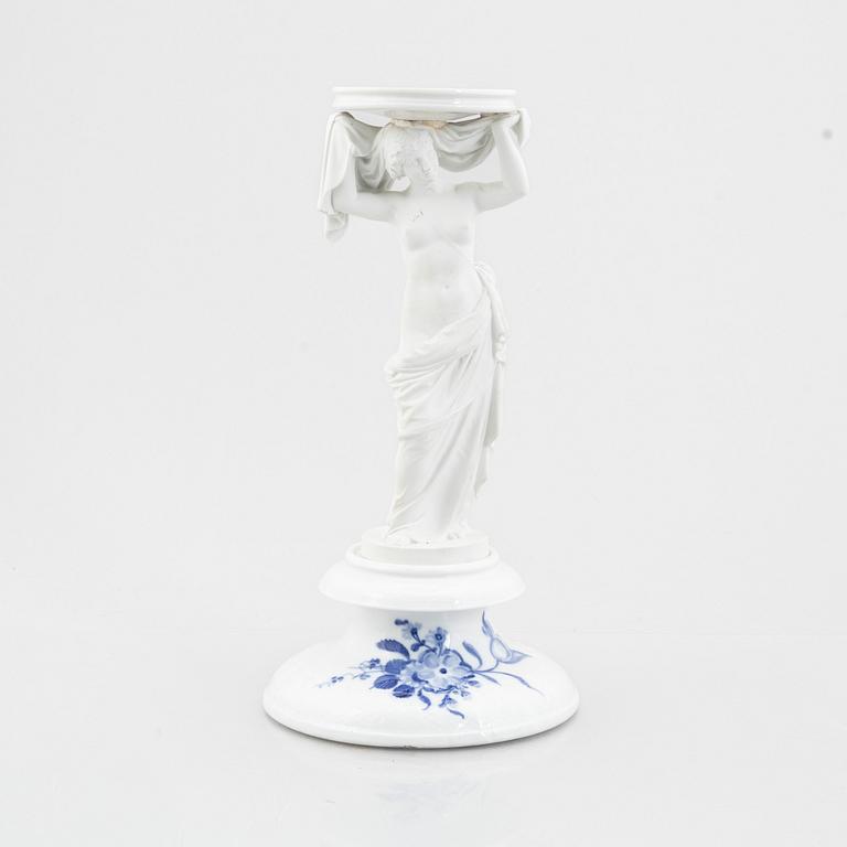 Fot till lampa eller uppsatsskål, porslin och parian, Royal Copenhagen, Danmark, 1889-1922.