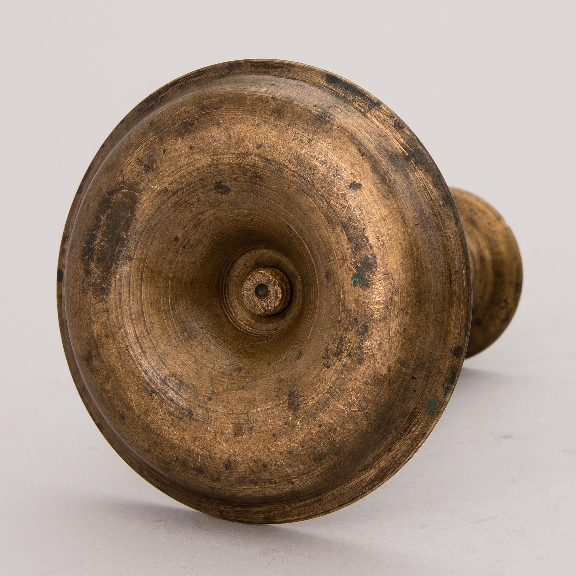 CANDLEHOLDERS, 8 pcs, different, brass and metal.