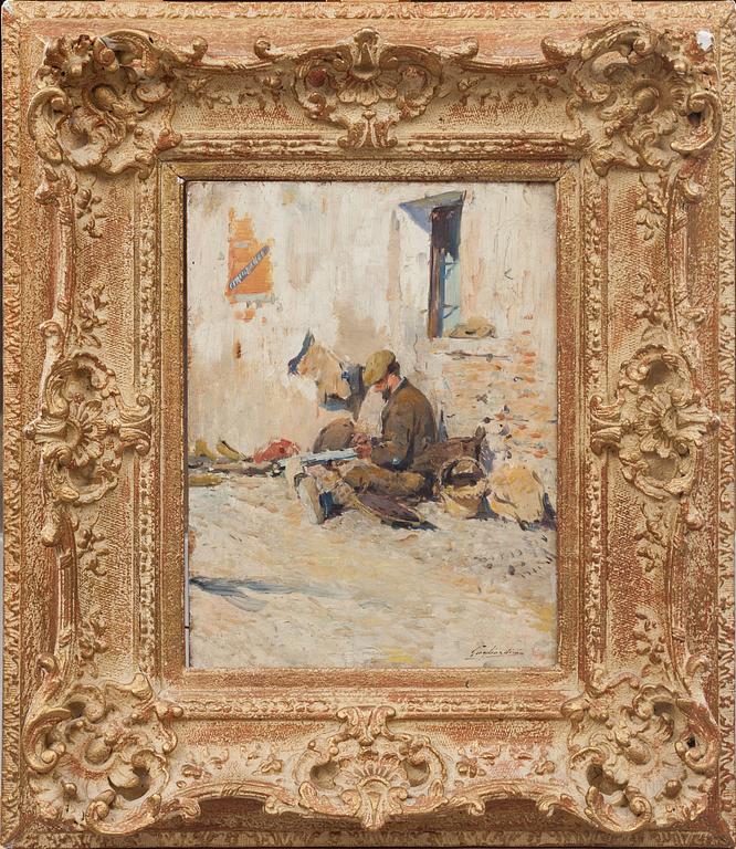 JULIEN GUSTAVE GAGLIARDINI, olja på pannå, signerad.