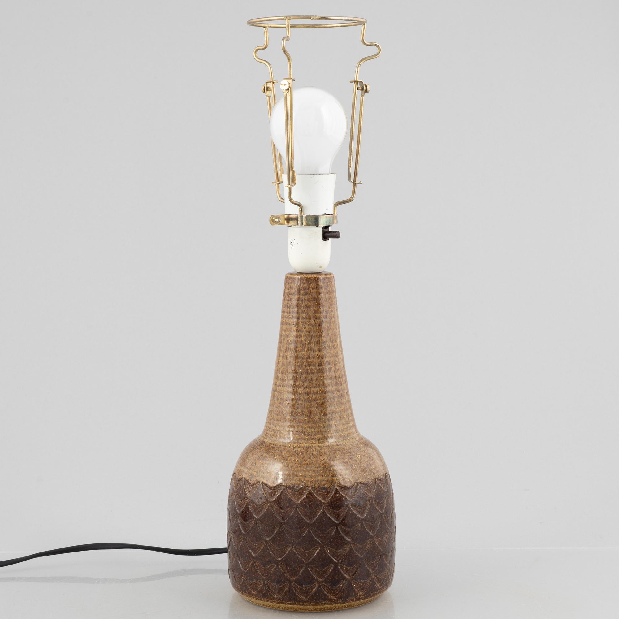 Bordslampa, stengods, Søholm Stentøj, Danmark, 1960/70-tal.