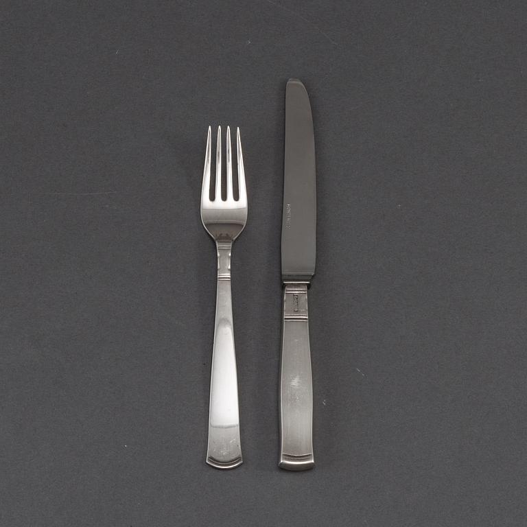 JACOB ÄNGMAN, 12+12 psc silver cutlery,  GAB, some Eskilstuna 1969.