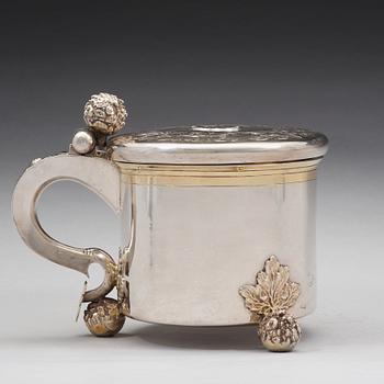 A Swedish 17th century parcel-gilt tankard, mark of Henrik Feiff, Stockholm (1666-1694(1709)) before 1689.