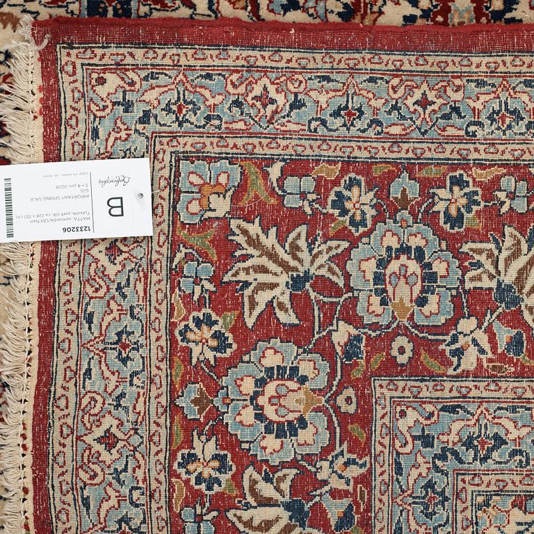 MATTO, semi-antique/Old Nain Tuteshk, part silk, ca  228 x 150 cm.
