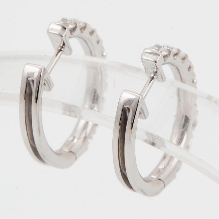 Brilliant-cut diamond hoop earrings, 1,26 ct.