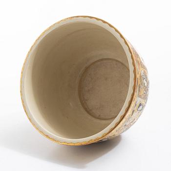 A Japanese satsuma figural flower pot, early 20th century.