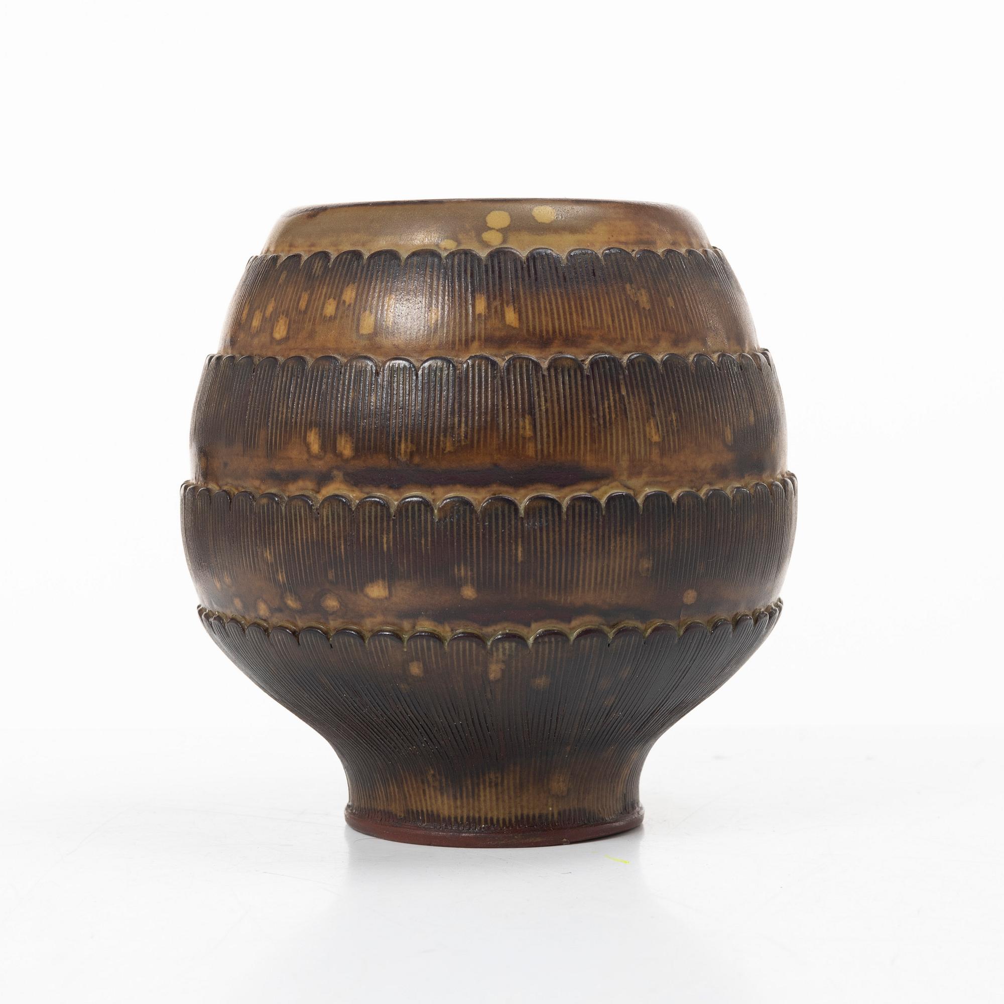 Wilhelm Kåge, a stoneware Farsta vase, Gustavsberg Studio, Sweden 1950.