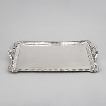 A Russian 19th century silver tray, mark of Gustav Lindroos, Moscow 1826.