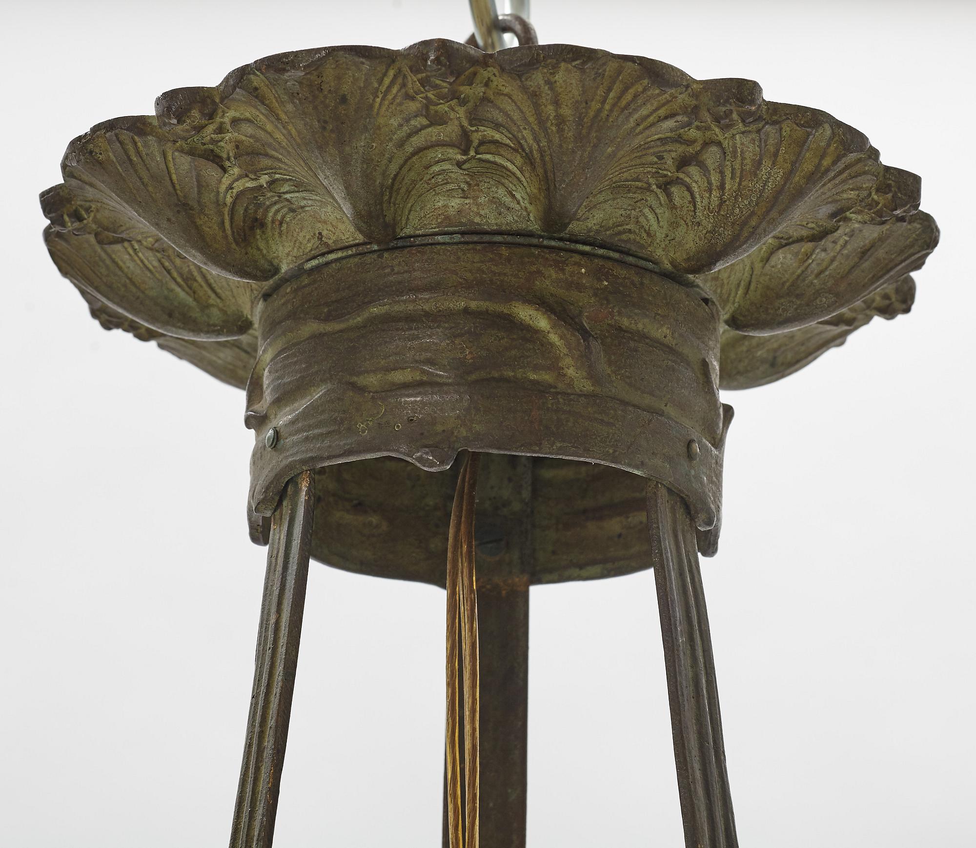 Taklampa, brons, Jugend, Böhlmarks lampfabrik 1907-24.