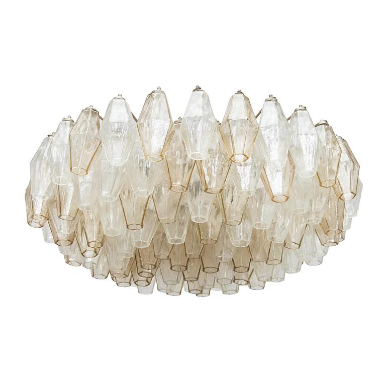 Carlo Scarpa, A1960s 'Polyhedra' chandelier for Venini Murano Italy.