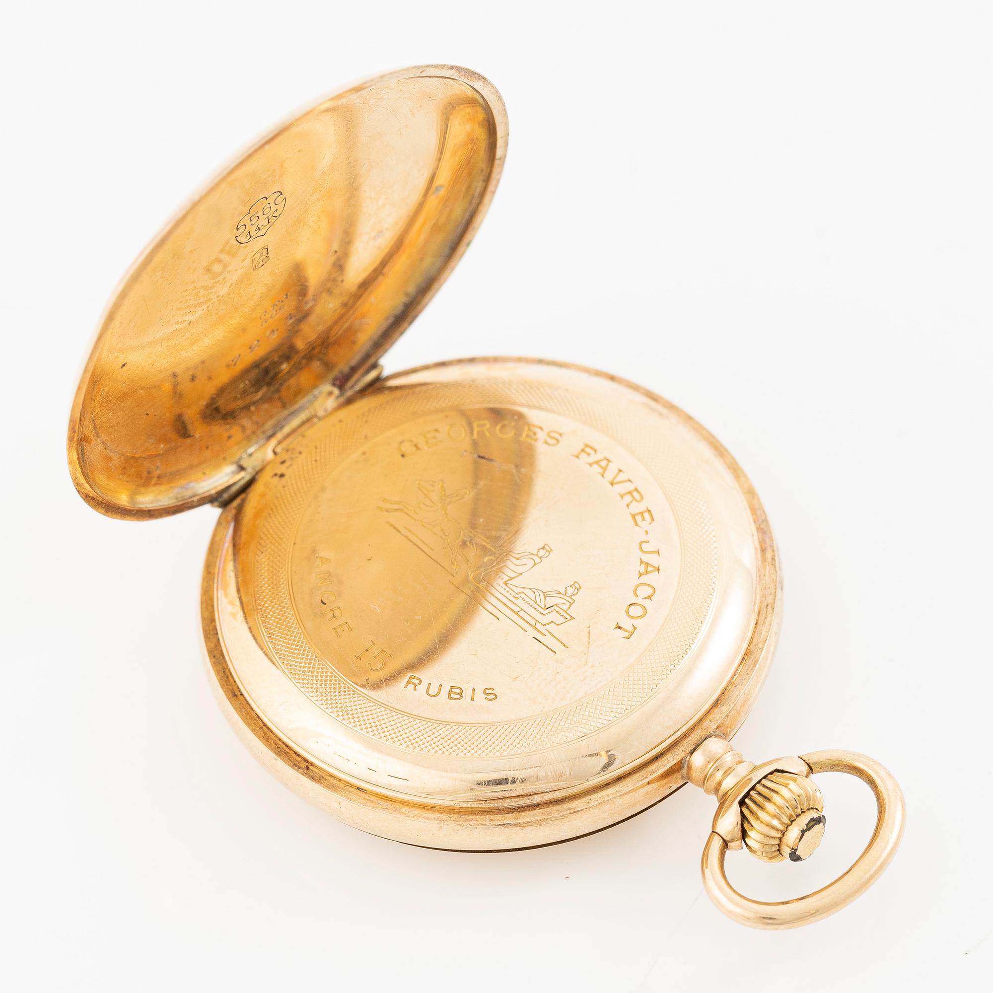 Georges Favre-Jacot, ladie's pocket watch, hunter case, 33 mm.