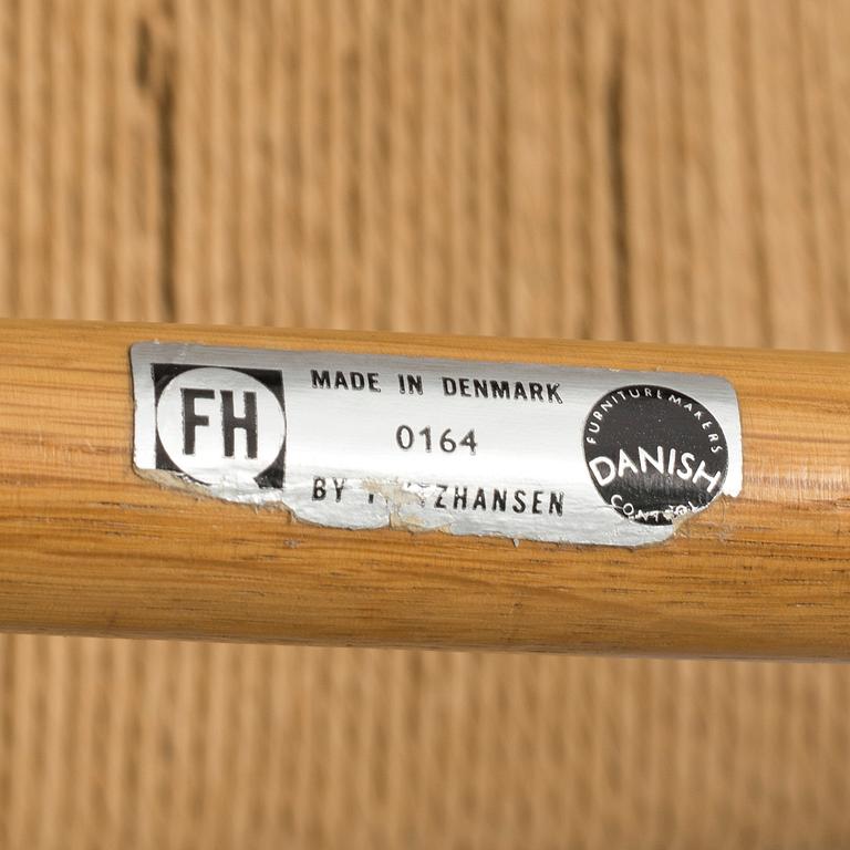 KAARE KLINT, four oak 'Kirkestolen' from Fritz Hansen, Denmark.