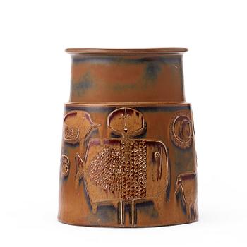 214. A Stig Lindberg stoneware vase, Gustavsberg studio, Sweden 1961.
