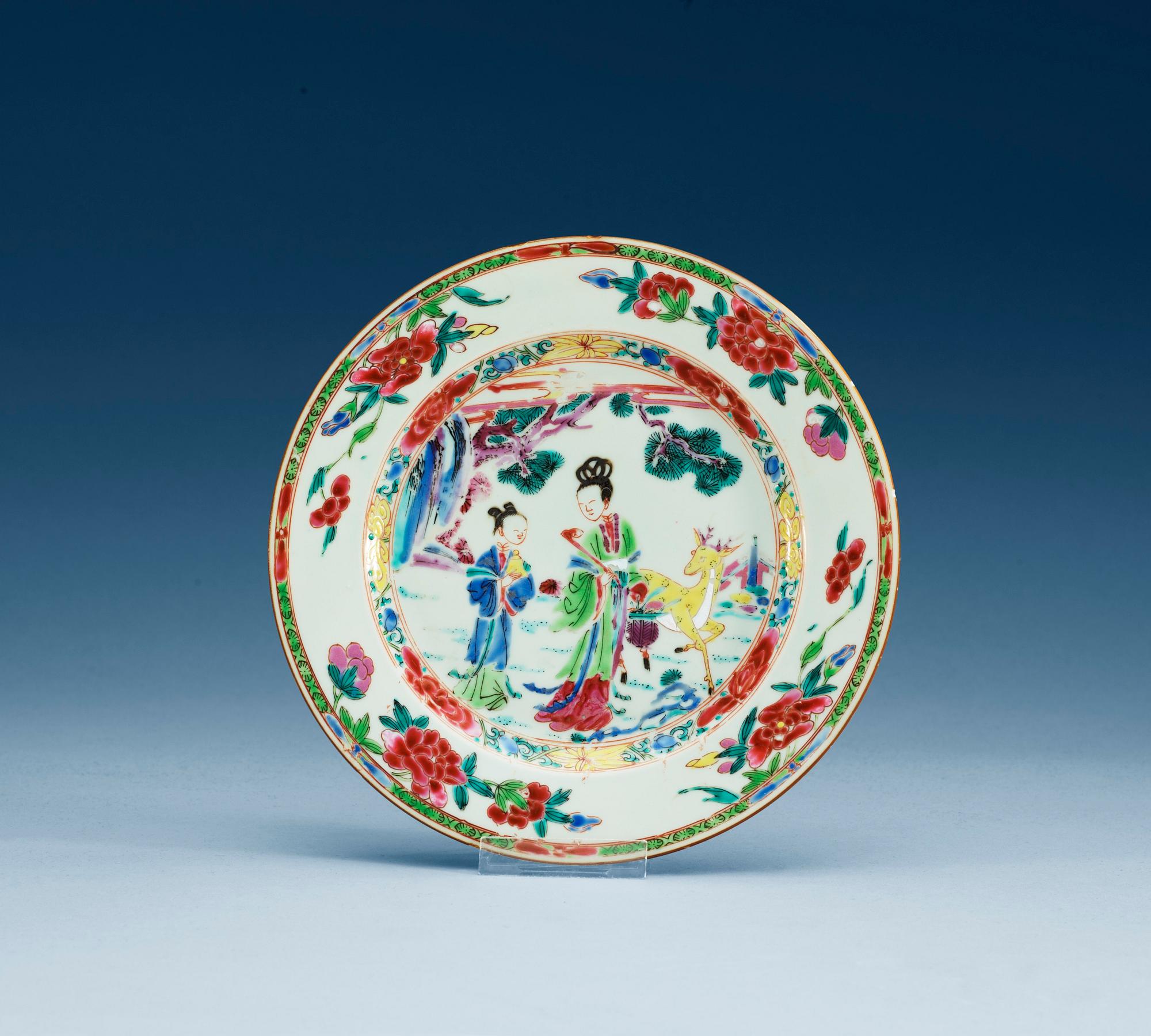 TALLRIK, kompaniporslin. Qing dynastin, Qianlong (1736-95).