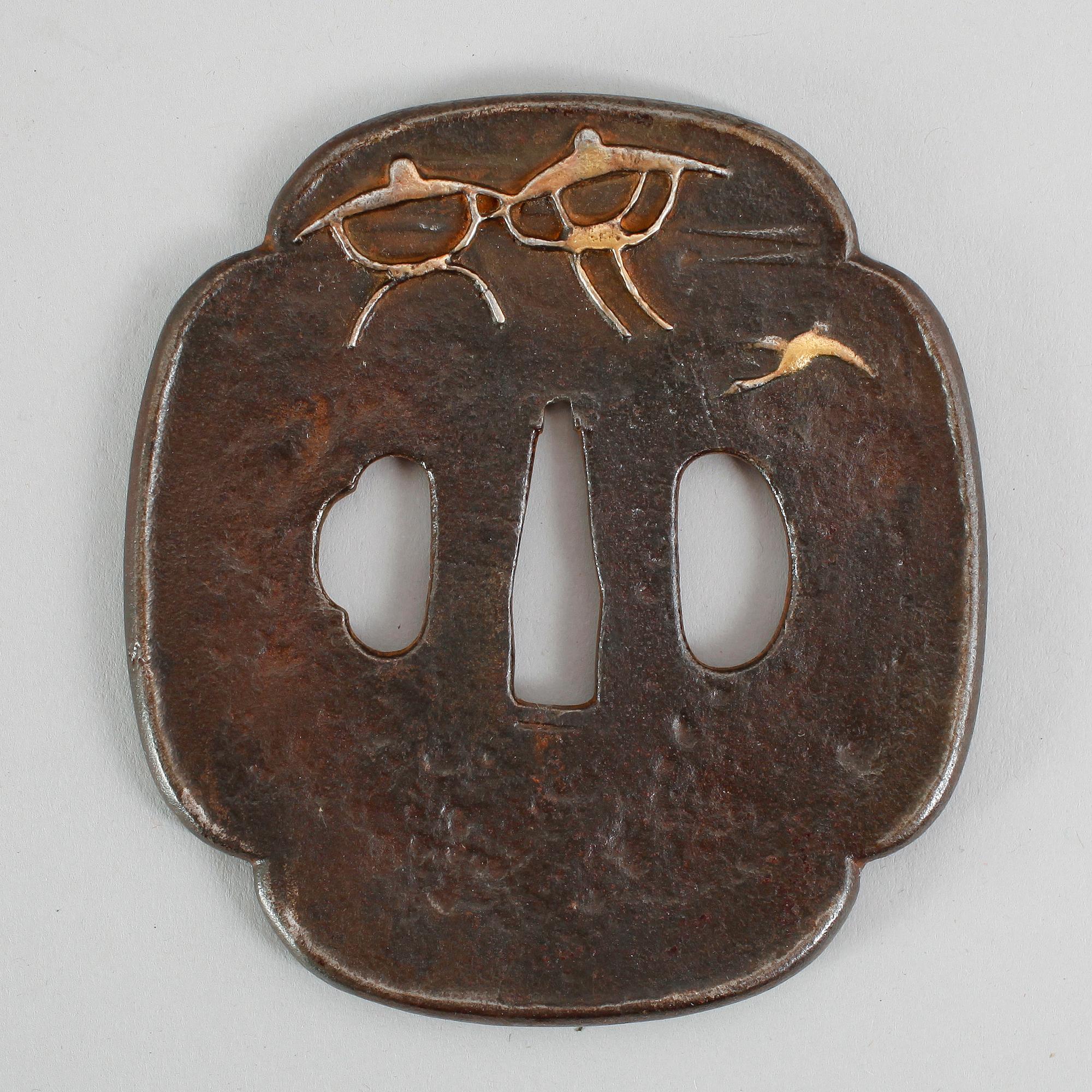 TSUBA, järn, Japan, Masahiro, 1700-/1800-tal.
