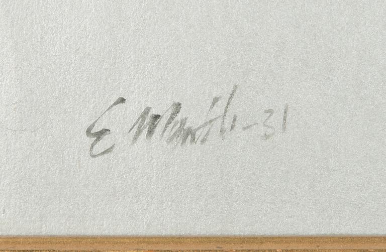 Eemu Myntti, mixed media, signed and dated-31.