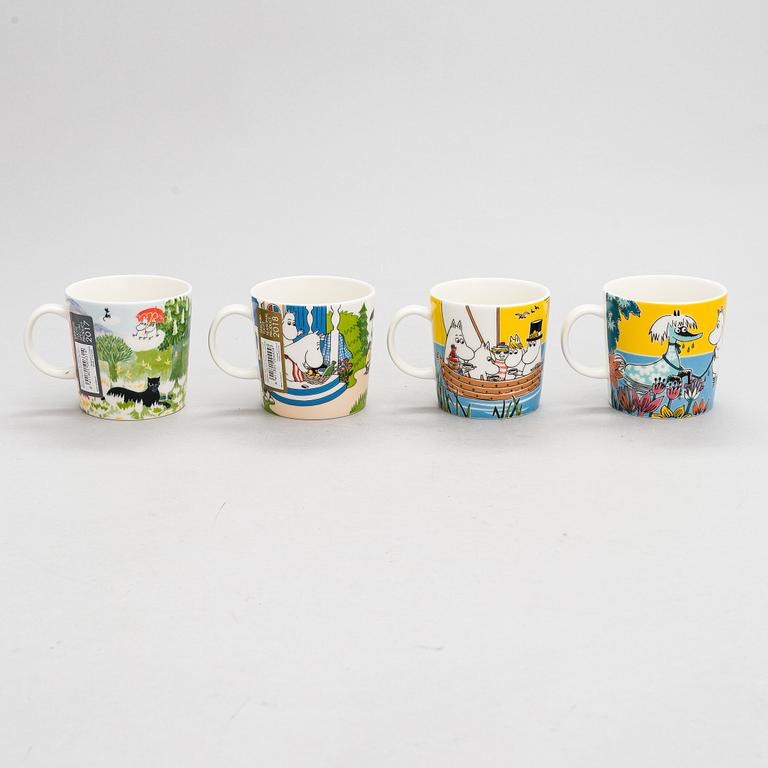 Muminmuggar, 8 st, porslin, Moomin Characters, Arabia.