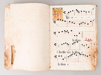 KÄSIKIRJOITUS, pergamenttia, n. 1400-luku.