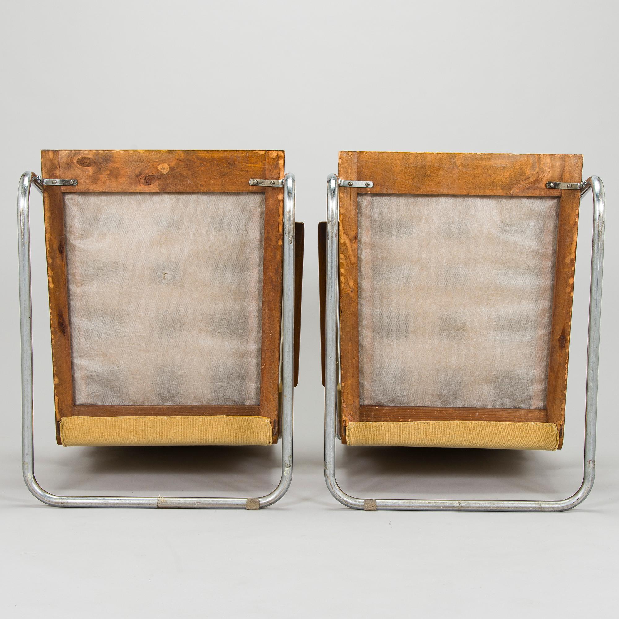 Pauli Blomstedt, a pair of 1930s armchairs and table for Merivaara Ltd.