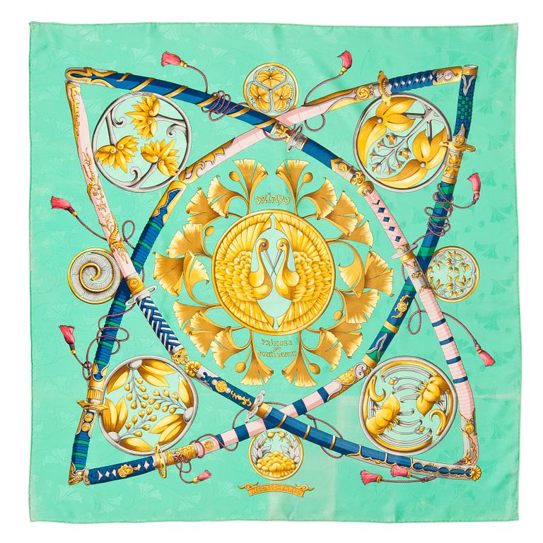 HERMÈS, a silk jacquard scarf, "Daimyo Princes du Soleil Levant".