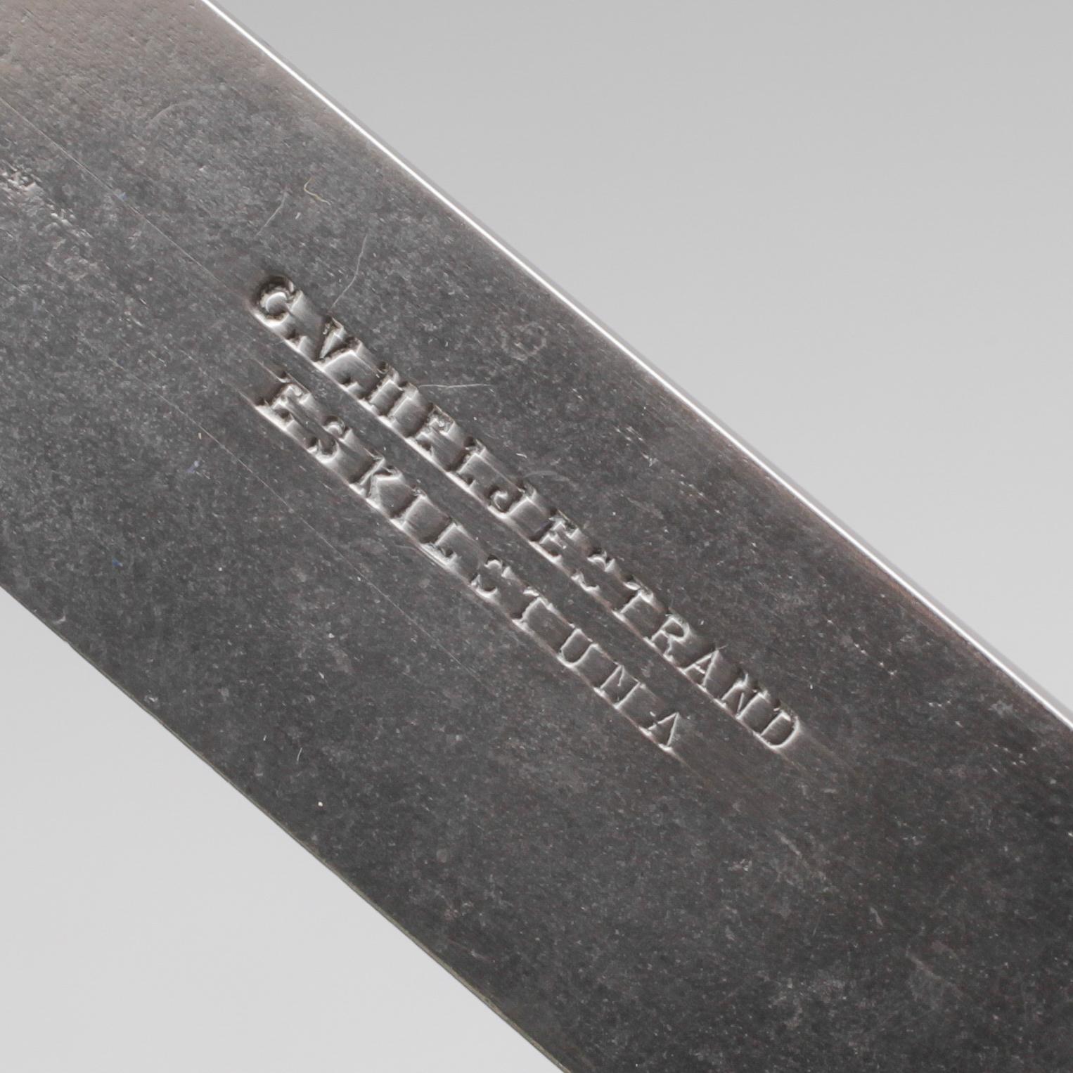 MATKNIVAR, 6 st, silver, Anders Gustaf Englund, Malmköping 1864.