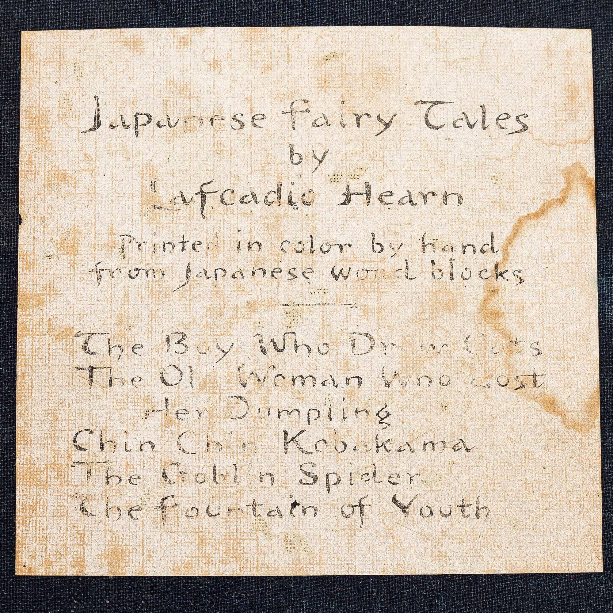 A set of five books of Japanese fairy tales. Rendered in to English By Lafcadio Hearn. T Hasegawa Publisher,