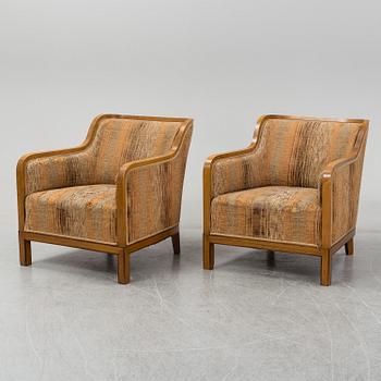 A pair of easy chairs by David Blomberg, 1930s.