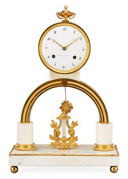 554. A late Gustavian mantel clock by P. H. Beurling.