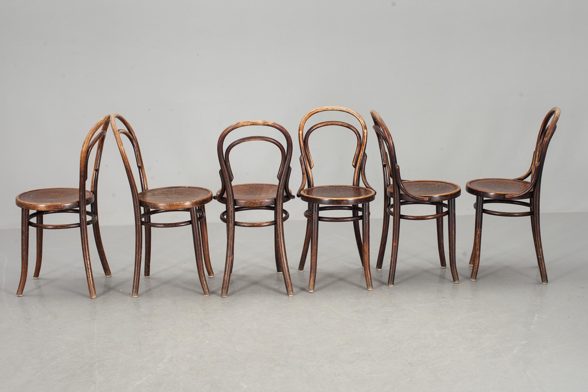 STOLAR, 6 st, Thonet, 1900-talets första fjärdedel.