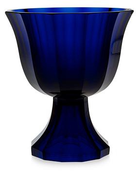 929. A Josef Hoffmann blue glass goblet, Wiener Werkstätte, Austria ca 1916-17.