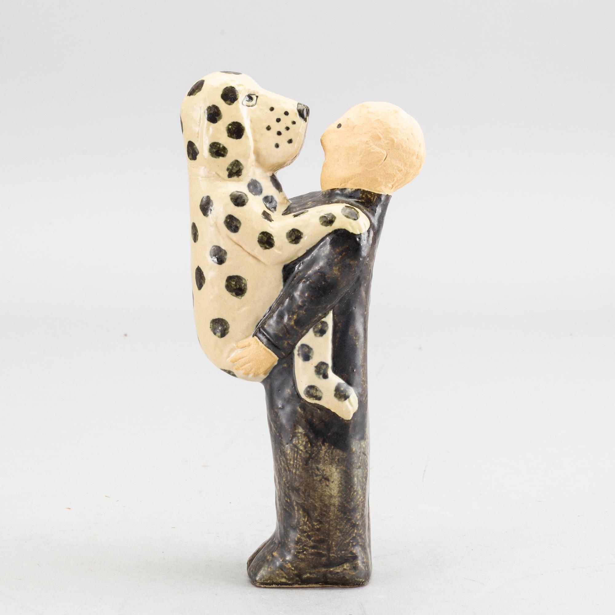 LISA LARSON, stoneware, figurin , Gustavsberg K-studio signed and numbered.