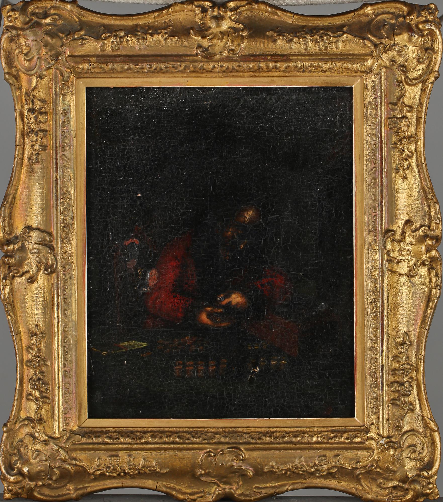 OKÄND KONSTNÄR, olja på pannå, 1700-tal.