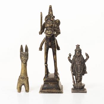 A group of six Indian metal figures, 20th century.