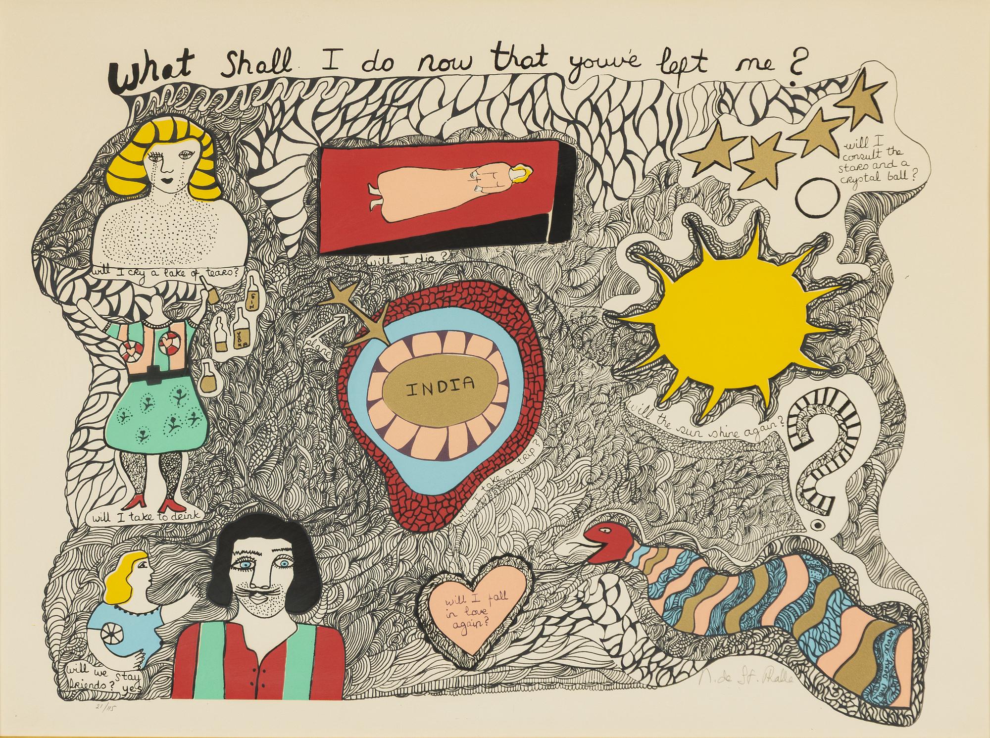Niki de Saint Phalle, "What shall I do now that you've left me?".