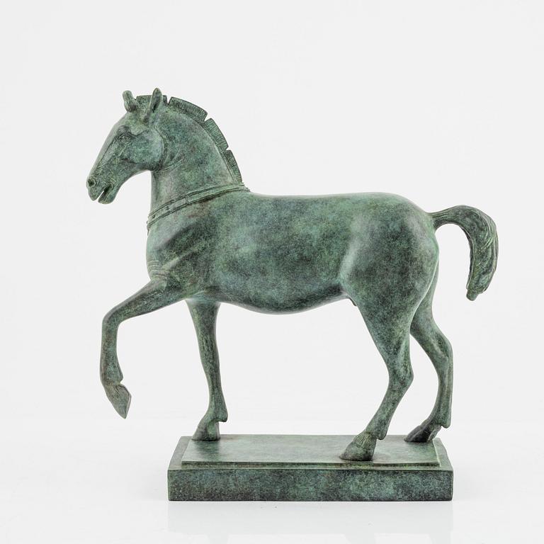 A patinated bronze sculpture after the Horses of Saint Mark.