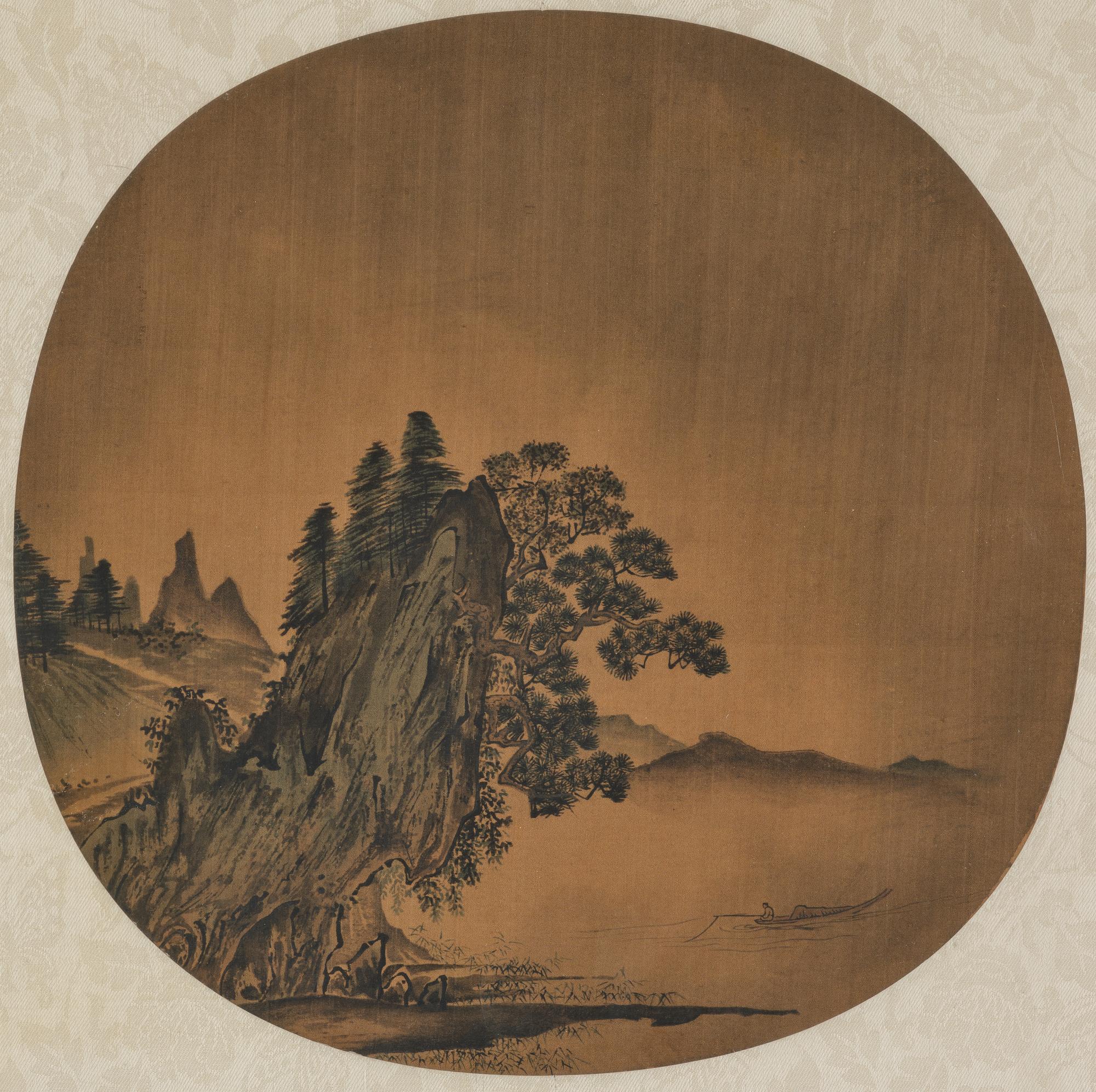 Oidentifierad konstnär, fyra landskap, sen Qingdynasti/ 1900-tal.