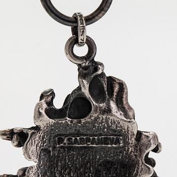Pentti Sarpaneva, a silver and rock crystal necklace, ring and earrings, Turun Hopea, Turku.