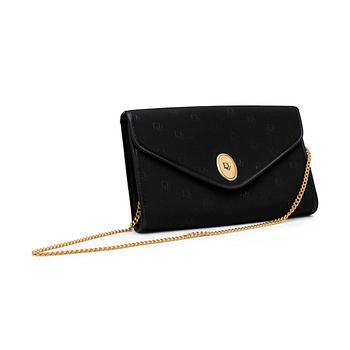 441. CHRISTIAN DIOR, a black canvas shoulder bag.