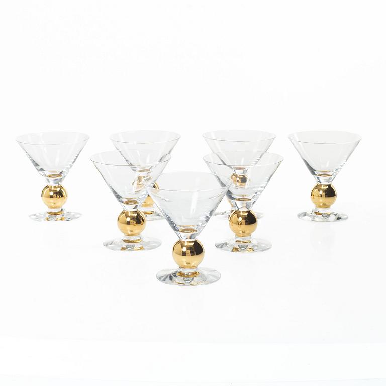 Gunnar Cyrén, Martini/champagne glasses, 7 pcs, “Nobel”, Orrefors.