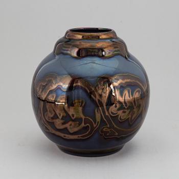 EDGAR BÖCKMAN, a "rouge flambé" ceramic jar, Höganäs, Sweden 1920's.